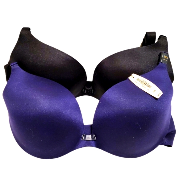 Victoria's Secret Other - Victoria’s Secret Plunge Bra 38B 2 Bras Black & New Purple